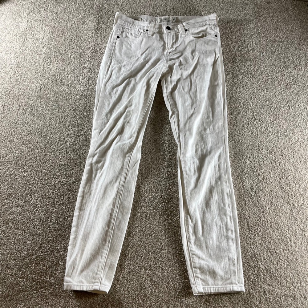Lucky Brand Skinny Jeans Womens 2/26 White Excellent Mid Rise‎ Stretch Denim